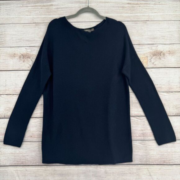 Tommy Bahama Boat Neck Rib Knit Tunic‎ Sweater Women's Medium Navy Blue - Picture 1 of 11